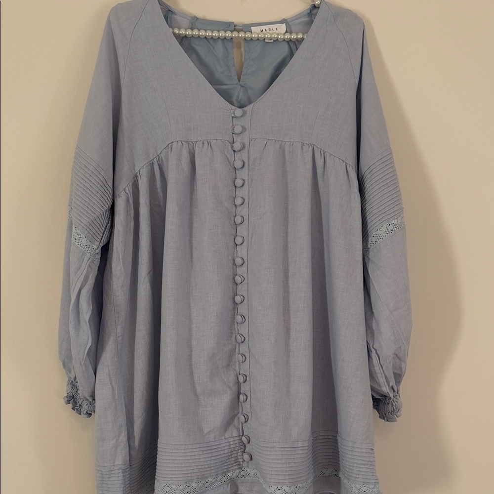 Mable Blue Button Dress - Picture 2 of 9
